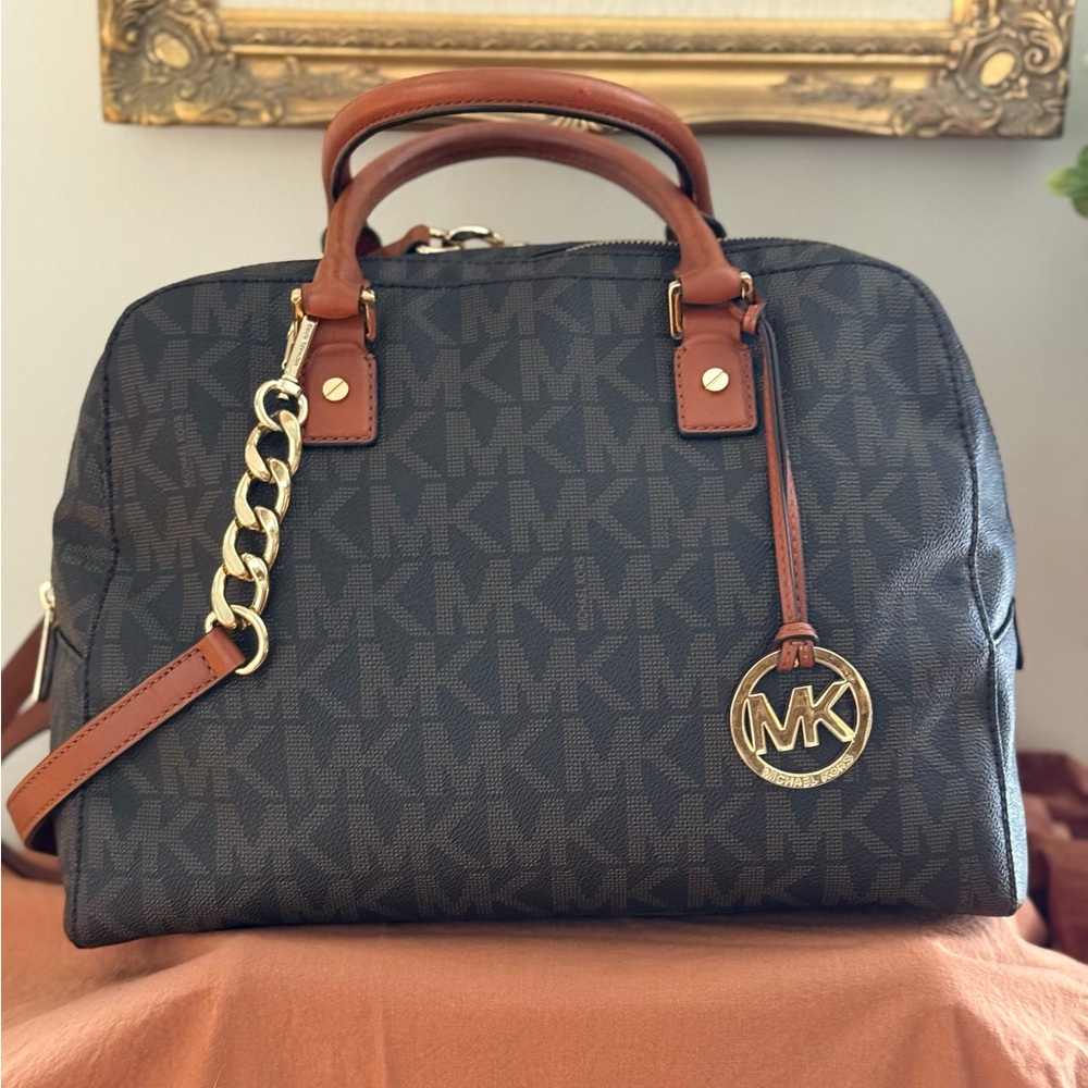 Michael Kors Tan and Brown Monogram Interior
